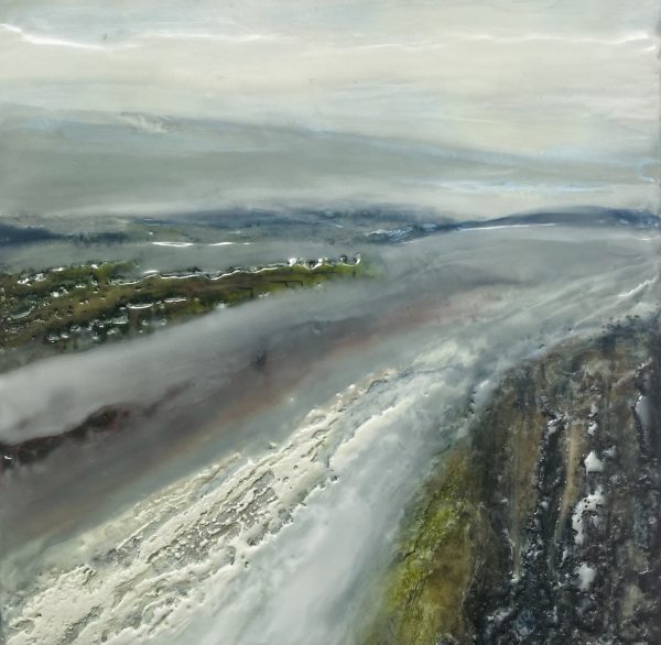 Haunted, encaustic painting on birch cradle board, 10x10, 2023 Isabelle Gaborit Isabelle Gaborit 2027